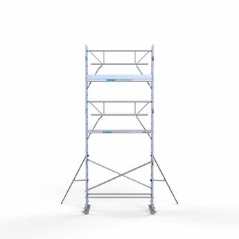 Euroscaffold Steigeraanhanger 250 + Rolsteiger Professional Voorloopleuning Enkel 75 x 250 x 7,2 meter werkhoogte