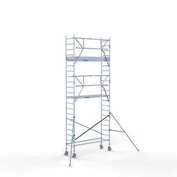 Euroscaffold Steigeraanhanger 250 + Rolsteiger Professional Voorloopleuning Enkel 75 x 250 x 7,2 meter werkhoogte