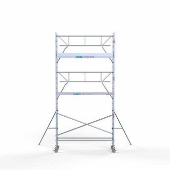 Euroscaffold Steigeraanhanger 305 + Rolsteiger Professional Voorloopleuning Enkel 75 x 305 x 7,2 meter werkhoogte