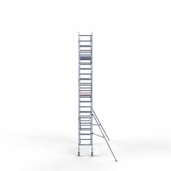 Euroscaffold Steigeraanhanger 305 + Rolsteiger Professional Voorloopleuning Enkel 75 x 305 x 7,2 meter werkhoogte