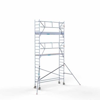 Euroscaffold Steigeraanhanger 305 + Rolsteiger Professional Voorloopleuning Enkel 75 x 305 x 7,2 meter werkhoogte