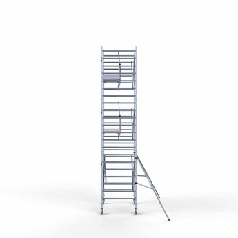 Euroscaffold Steigeraanhanger 250 + Rolsteiger Professional Voorloopleuning Enkel 135 x 190 x 7,2 meter werkhoogte
