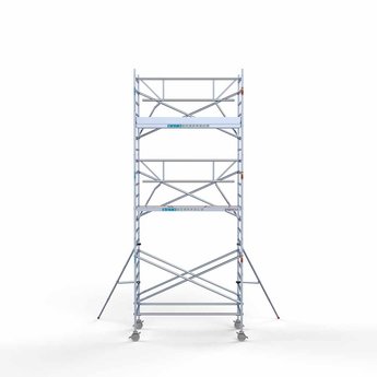 Euroscaffold Steigeraanhanger 250 + Rolsteiger Professional Voorloopleuning Enkel 135 x 250 x 7,2 meter werkhoogte