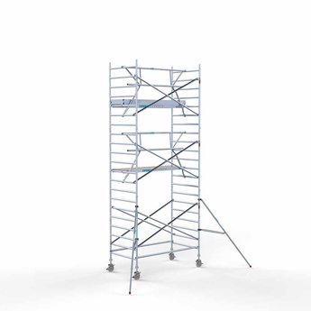 Euroscaffold Steigeraanhanger 250 + Rolsteiger Professional Voorloopleuning Enkel 135 x 250 x 7,2 meter werkhoogte