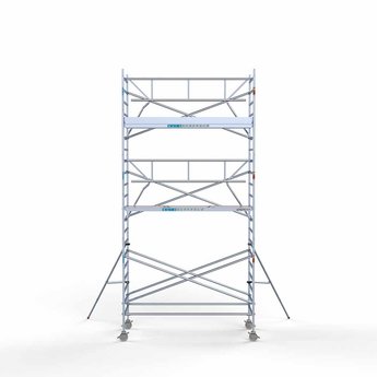 Euroscaffold Steigeraanhanger 305 + Rolsteiger Professional Voorloopleuning Enkel 135 x 305 x 7,2 meter werkhoogte