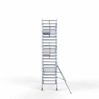 Euroscaffold Steigeraanhanger 305 + Rolsteiger Professional Voorloopleuning Enkel 135 x 305 x 7,2 meter werkhoogte