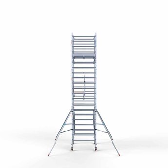 Euroscaffold Steigeraanhanger 250 + Rolsteiger Professional Voorloopleuning Dubbel 135 x 190 x 7,2 meter werkhoogte