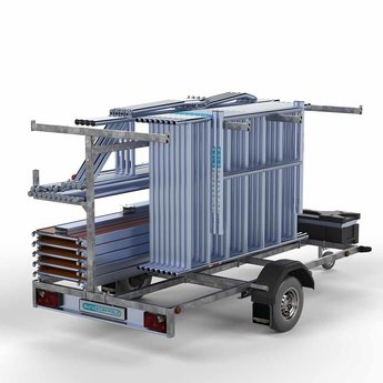 Euroscaffold Steigeraanhanger 305 + Rolsteiger Professional Voorloopleuning Dubbel 135 x 305 x 7,2 meter werkhoogte