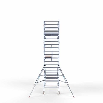 Euroscaffold Steigeraanhanger 305 + Rolsteiger Professional Voorloopleuning Dubbel 135 x 305 x 7,2 meter werkhoogte