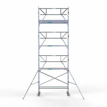 Euroscaffold Steigeraanhanger 250 + Rolsteiger Professional Voorloopleuning Enkel 75 x 250 x 8,2 meter werkhoogte