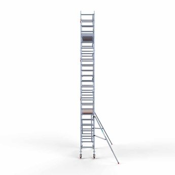 Euroscaffold Steigeraanhanger 250 + Rolsteiger Professional Voorloopleuning Enkel 75 x 250 x 8,2 meter werkhoogte