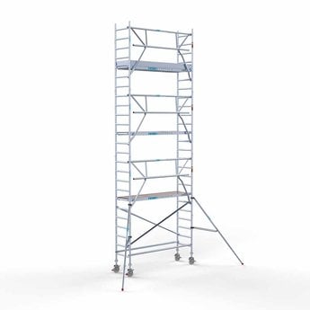Euroscaffold Steigeraanhanger 250 + Rolsteiger Professional Voorloopleuning Enkel 75 x 250 x 8,2 meter werkhoogte