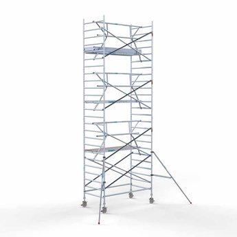 Euroscaffold Steigeraanhanger 250 + Rolsteiger Professional Voorloopleuning Enkel 135 x 250 x 8,2 meter werkhoogte