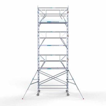 Euroscaffold Steigeraanhanger 250 + Rolsteiger Professional Voorloopleuning Dubbel 135 x 250 x 8,2 meter werkhoogte
