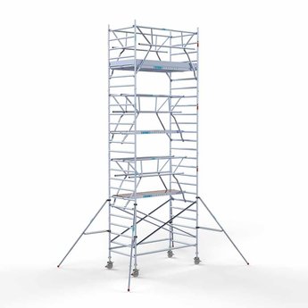 Euroscaffold Steigeraanhanger 250 + Rolsteiger Professional Voorloopleuning Dubbel 135 x 250 x 8,2 meter werkhoogte