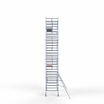 Euroscaffold Steigeraanhanger 305 + Rolsteiger Professional Voorloopleuning Enkel 135 x 305 x 9,2 meter werkhoogte