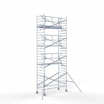 Euroscaffold Steigeraanhanger 305 + Rolsteiger Professional Voorloopleuning Enkel 135 x 305 x 9,2 meter werkhoogte