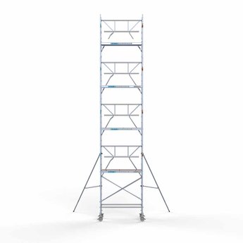 Euroscaffold Steigeraanhanger 250 + Rolsteiger Professional Voorloopleuning Enkel 75 x 190 x 10,2 meter werkhoogte