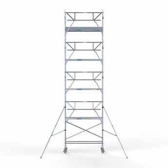 Euroscaffold Steigeraanhanger 250 + Rolsteiger Professional Voorloopleuning Enkel 75 x 250 x 10,2 meter werkhoogte