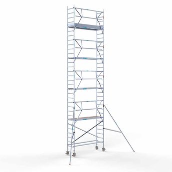 Euroscaffold Steigeraanhanger 250 + Rolsteiger Professional Voorloopleuning Enkel 75 x 250 x 10,2 meter werkhoogte