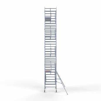 Euroscaffold Steigeraanhanger 250 + Rolsteiger Professional Voorloopleuning Enkel 135 x 190 x 10,2 meter werkhoogte