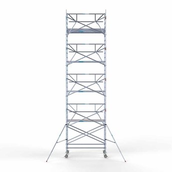 Euroscaffold Steigeraanhanger 250 + Rolsteiger Professional Voorloopleuning Enkel 135 x 250 x 10,2 meter werkhoogte