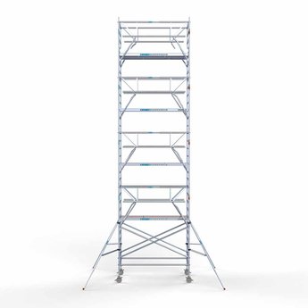 Euroscaffold Steigeraanhanger 250 + Rolsteiger Professional Voorloopleuning Dubbel 135 x 250 x 10,2 meter werkhoogte