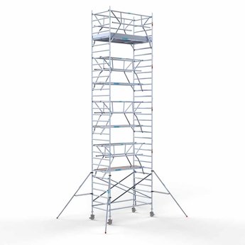 Euroscaffold Steigeraanhanger 250 + Rolsteiger Professional Voorloopleuning Dubbel 135 x 250 x 10,2 meter werkhoogte