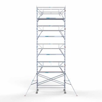 Euroscaffold Steigeraanhanger 305 + Rolsteiger Professional Voorloopleuning Dubbel 135 x 305 x 10,2 meter werkhoogte
