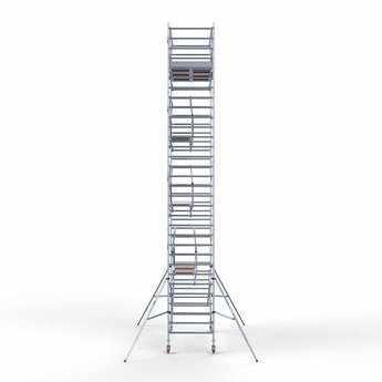Euroscaffold Steigeraanhanger 305 + Rolsteiger Professional Voorloopleuning Dubbel 135 x 305 x 10,2 meter werkhoogte