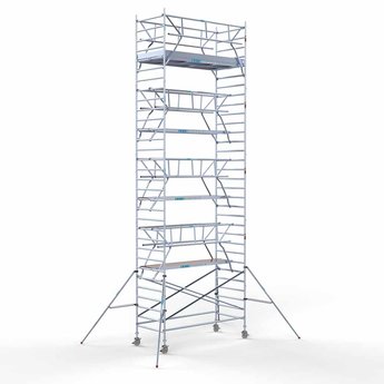 Euroscaffold Steigeraanhanger 305 + Rolsteiger Professional Voorloopleuning Dubbel 135 x 305 x 10,2 meter werkhoogte