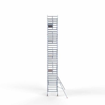 Euroscaffold Steigeraanhanger 305 + Rolsteiger Professional Voorloopleuning Enkel 135 x 305 x 11,2 meter werkhoogte