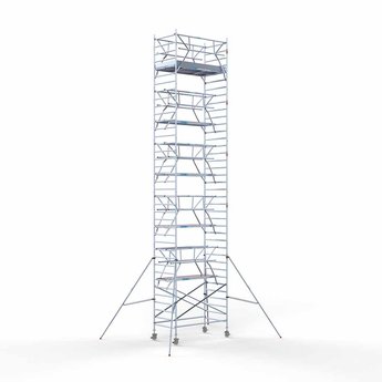 Euroscaffold Steigeraanhanger 250 + Rolsteiger Professional Voorloopleuning Dubbel 135 x 250 x 12,2 meter werkhoogte