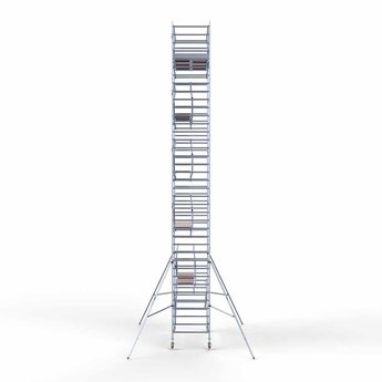 Euroscaffold Steigeraanhanger 305 + Rolsteiger Professional Voorloopleuning Dubbel 135 x 305 x 12,2 meter werkhoogte