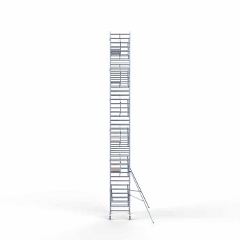 Euroscaffold Steigeraanhanger 250 + Rolsteiger Professional Voorloopleuning Enkel 135 x 190 x 13,2 meter werkhoogte
