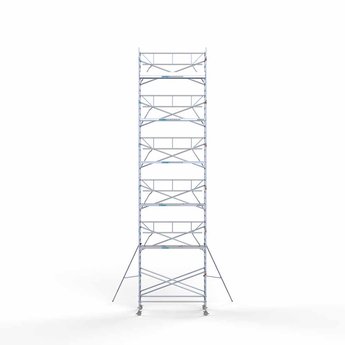 Euroscaffold Steigeraanhanger 305 + Rolsteiger Professional Voorloopleuning Enkel 135 x 305 x 13,2 meter werkhoogte