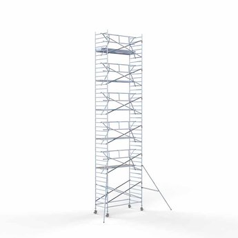 Euroscaffold Steigeraanhanger 305 + Rolsteiger Professional Voorloopleuning Enkel 135 x 305 x 13,2 meter werkhoogte