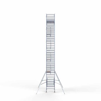 Euroscaffold Steigeraanhanger 250 + Rolsteiger Professional Voorloopleuning Dubbel 135 x 190 x 13,2 meter werkhoogte