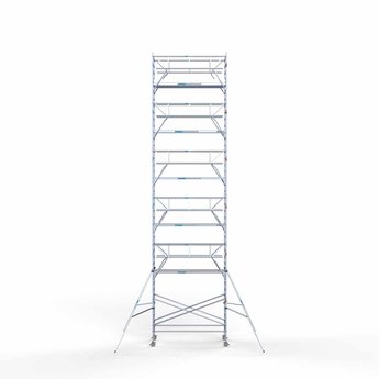 Euroscaffold Steigeraanhanger 305 + Rolsteiger Professional Voorloopleuning Dubbel 135 x 305 x 13,2 meter werkhoogte