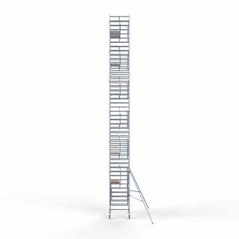 Euroscaffold Steigeraanhanger 250 + Rolsteiger Professional Voorloopleuning Enkel 135 x 190 x 14,2 meter werkhoogte