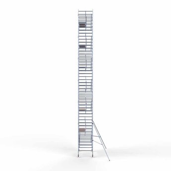 Euroscaffold Steigeraanhanger 250 + Rolsteiger Professional Voorloopleuning Enkel 135 x 250 x 14,2 meter werkhoogte