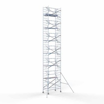 Euroscaffold Steigeraanhanger 250 + Rolsteiger Professional Voorloopleuning Enkel 135 x 250 x 14,2 meter werkhoogte