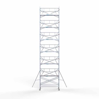 Euroscaffold Steigeraanhanger 305 + Rolsteiger Professional Voorloopleuning Enkel 135 x 305 x 14,2 meter werkhoogte