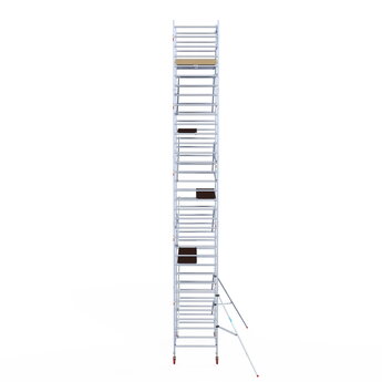 Euroscaffold Basis rolsteiger 135 x 250 x 11,2 meter werkhoogte met lichtgewicht platform