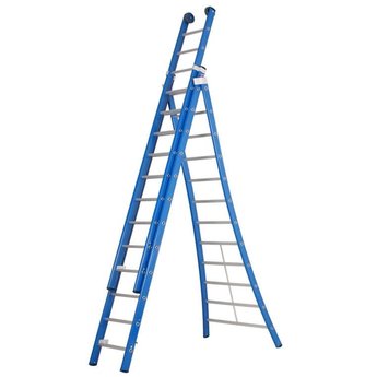 DAS 3 delige ladder 3x10 treden (blauwe coating)