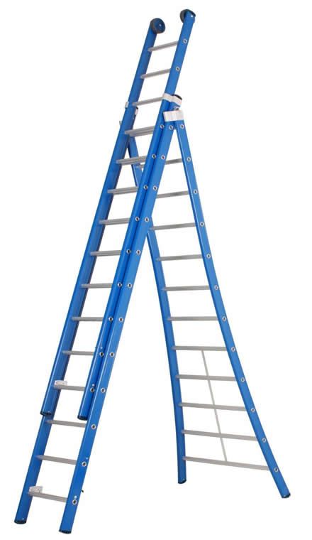KADAX Aluminium Ladder, Small, 3 Steps, Silver, 105 x 76 cm