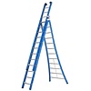 DAS 3 delige ladder 3x12 treden (blauw gecoat)