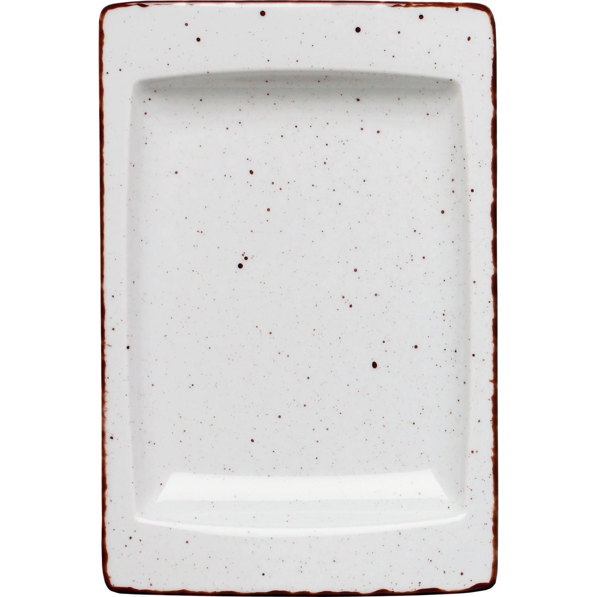 Porzellanserie "Granja" weiß Platte flach eckig, 18x12 cm