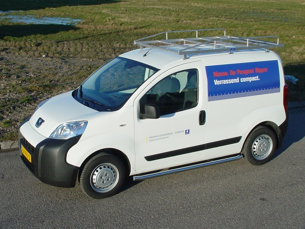 Imperiaal RVS Peugeot Bipper vanaf 2008 uitvoering met achterdeuren inclusief opsteekrol