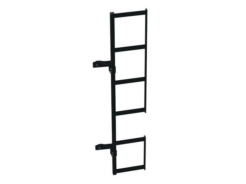 Zwarte duplex ladder 180 graden montage op deurscharnier Opel Vivaro vanaf 2014 H1 Rechterzijde
